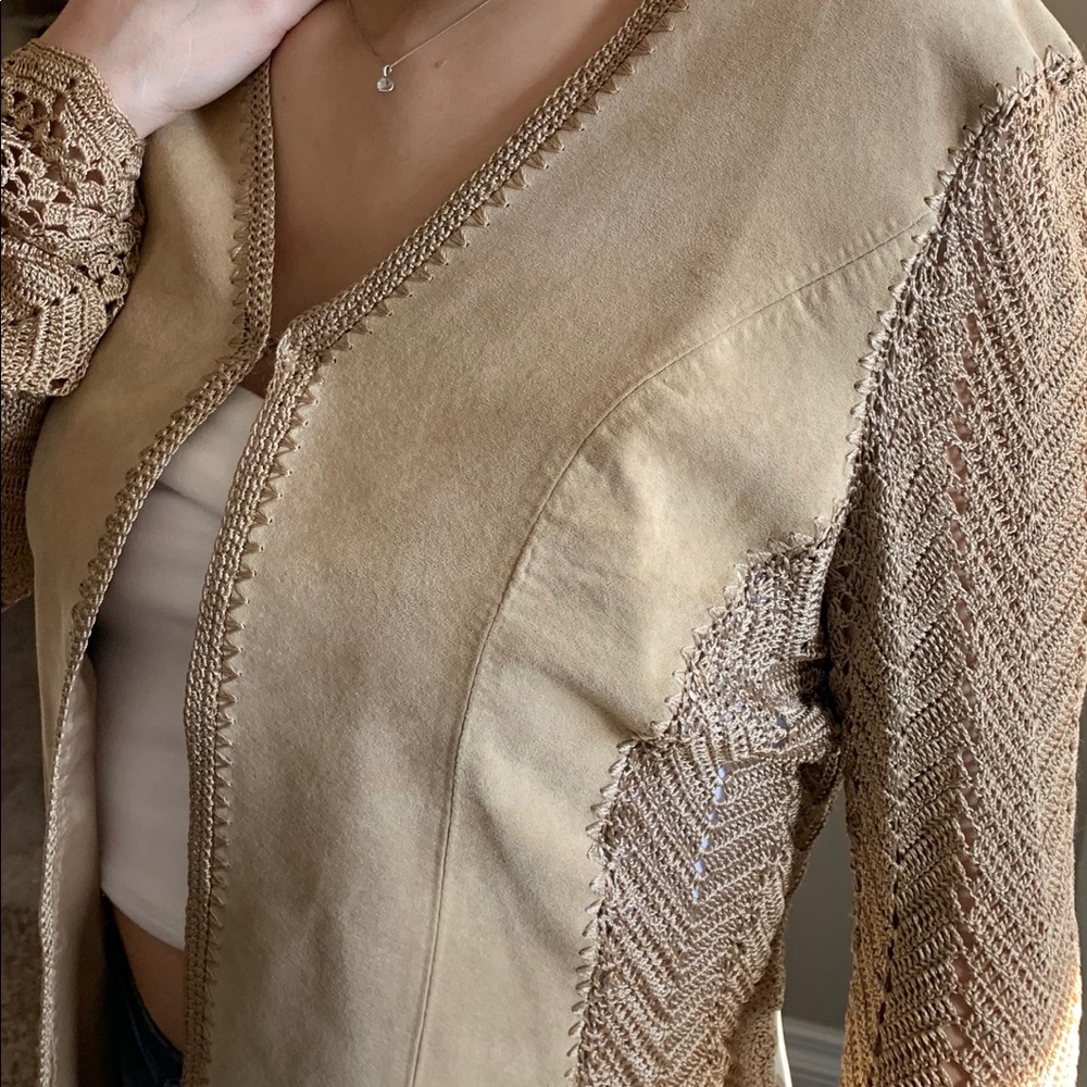 Danier | Vintage Genuine Leather Knitted Cardigan